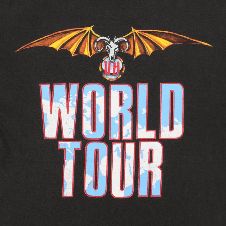 90'S URIAH HEEP BACKSTAGE PASS WORLD TOUR Band T-shirt, Men's Size L (approx.), Vintage unclear black type Vintage Second Hand