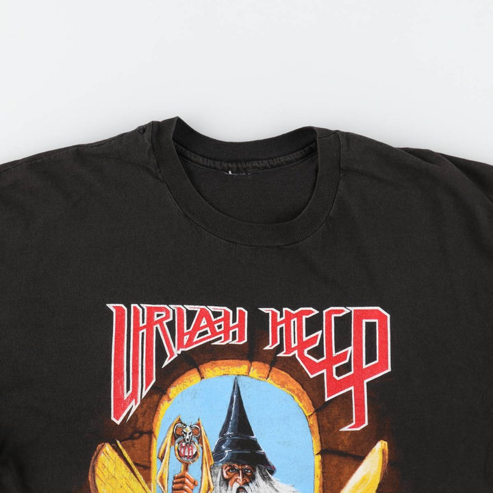 90'S URIAH HEEP BACKSTAGE PASS WORLD TOUR Band T-shirt, Men's Size L (approx.), Vintage unclear black type Vintage Second Hand
