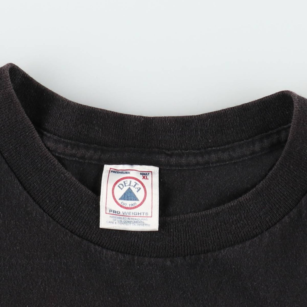 90s-00'S DELTA THE CROWN Fire Pattern Band T-Shirt (Men's XL equivalent) cotton black type Vintage Second Hand