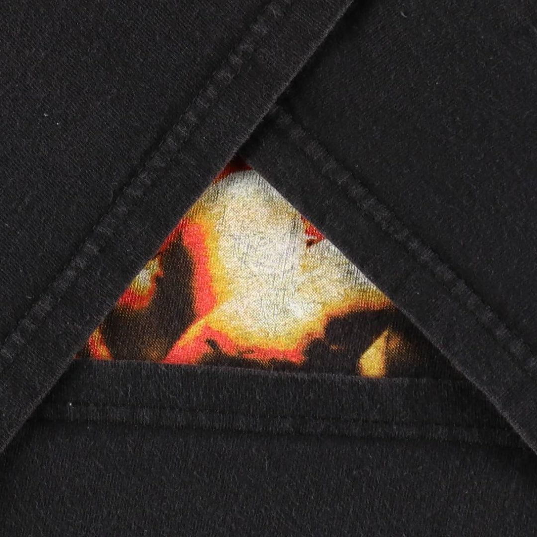 90s-00'S DELTA THE CROWN Fire Pattern Band T-Shirt (Men's XL equivalent) cotton black type Vintage Second Hand