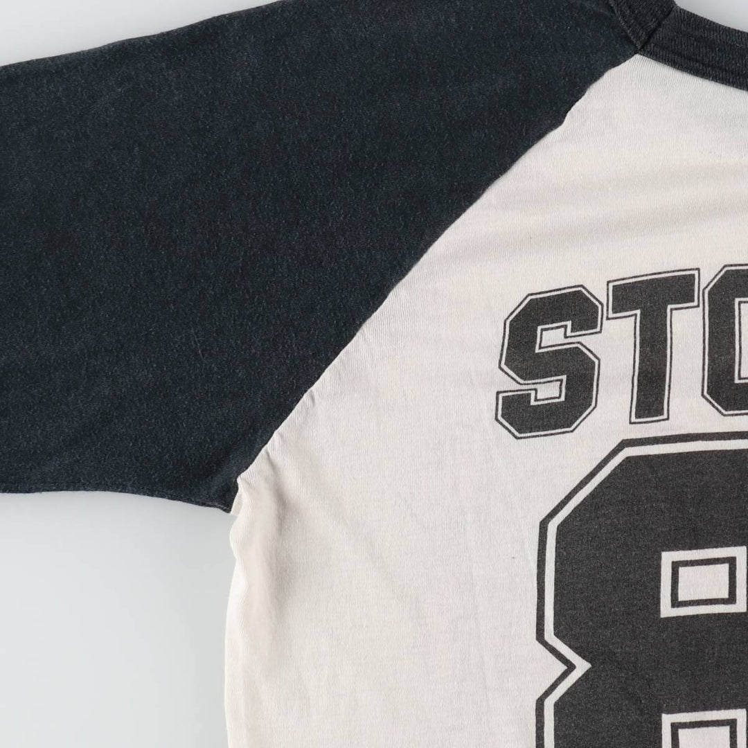 80'S THE KNITS The Rolling Stones 3/4 Sleeve Raglan Band T-Shirt, Made in USA, Men's Size L (approx.) cotton black type Vintage Second Hand