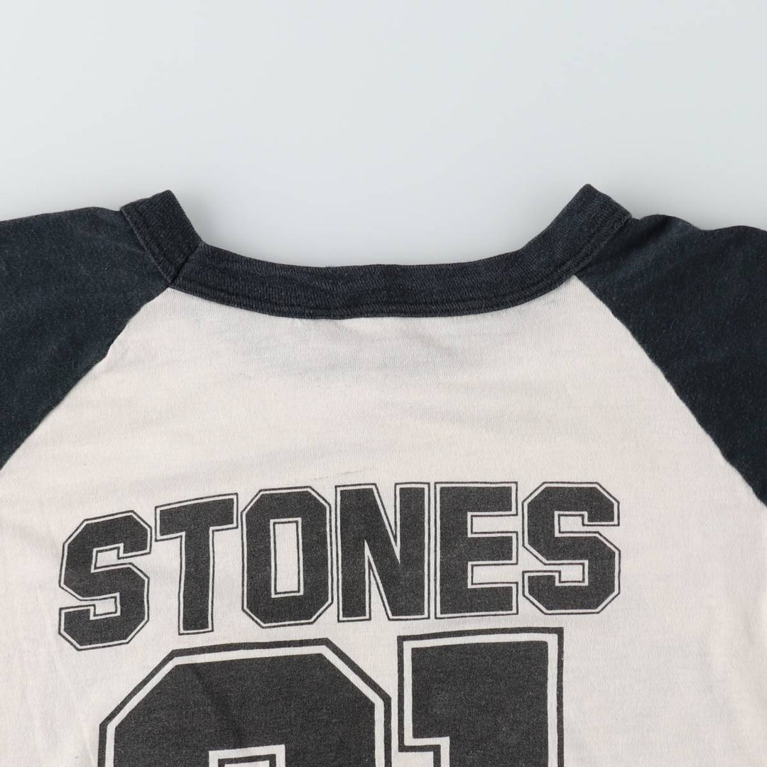 80'S THE KNITS The Rolling Stones 3/4 Sleeve Raglan Band T-Shirt, Made in USA, Men's Size L (approx.) cotton black type Vintage Second Hand