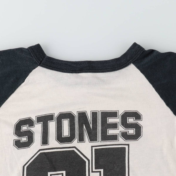 80'S THE KNITS The Rolling Stones 3/4 Sleeve Raglan Band T-Shirt, Made in USA, Men's Size L (approx.) cotton black type Vintage Second Hand