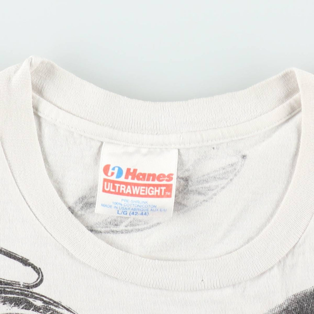 90'S Hanes Ultraweight The Beatles All-Over Print Band T-Shirt, Made in USA, Men's Size L (approx.) cotton white type Vintage Second Hand