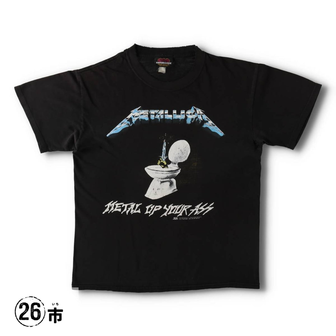 90'S ARTIMONDE METALLICA METAL UP YOUR ASS Band T-shirt (Men's Size S) unclear black type Vintage Second Hand