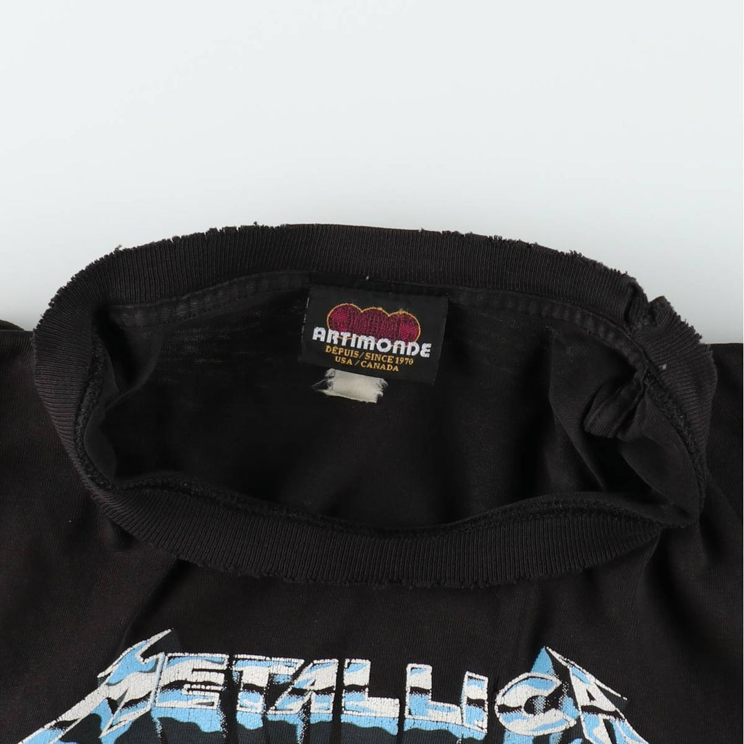90'S ARTIMONDE METALLICA METAL UP YOUR ASS Band T-shirt (Men's Size S) unclear black type Vintage Second Hand