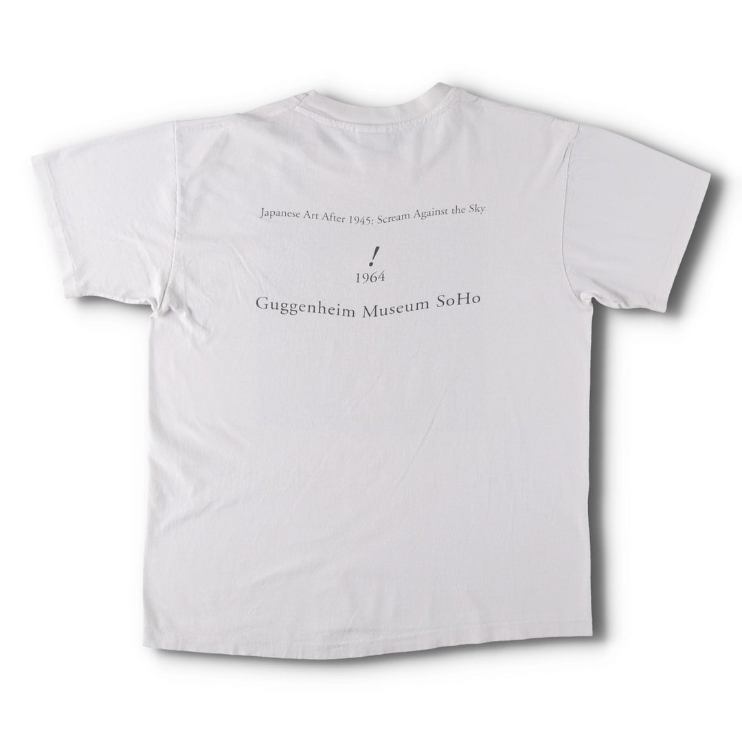 ~90'S GUGGENHEIM MUSEUM Genpei Akasegawa Art T-shirt, Made in USA, Men's XL equivalent, Vintage cotton white type Vintage Second Hand