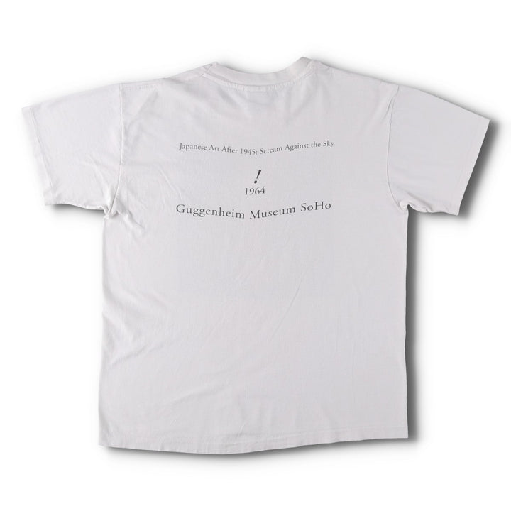 ~90'S GUGGENHEIM MUSEUM Genpei Akasegawa Art T-shirt, Made in USA, Men's XL equivalent, Vintage cotton white type Vintage Second Hand