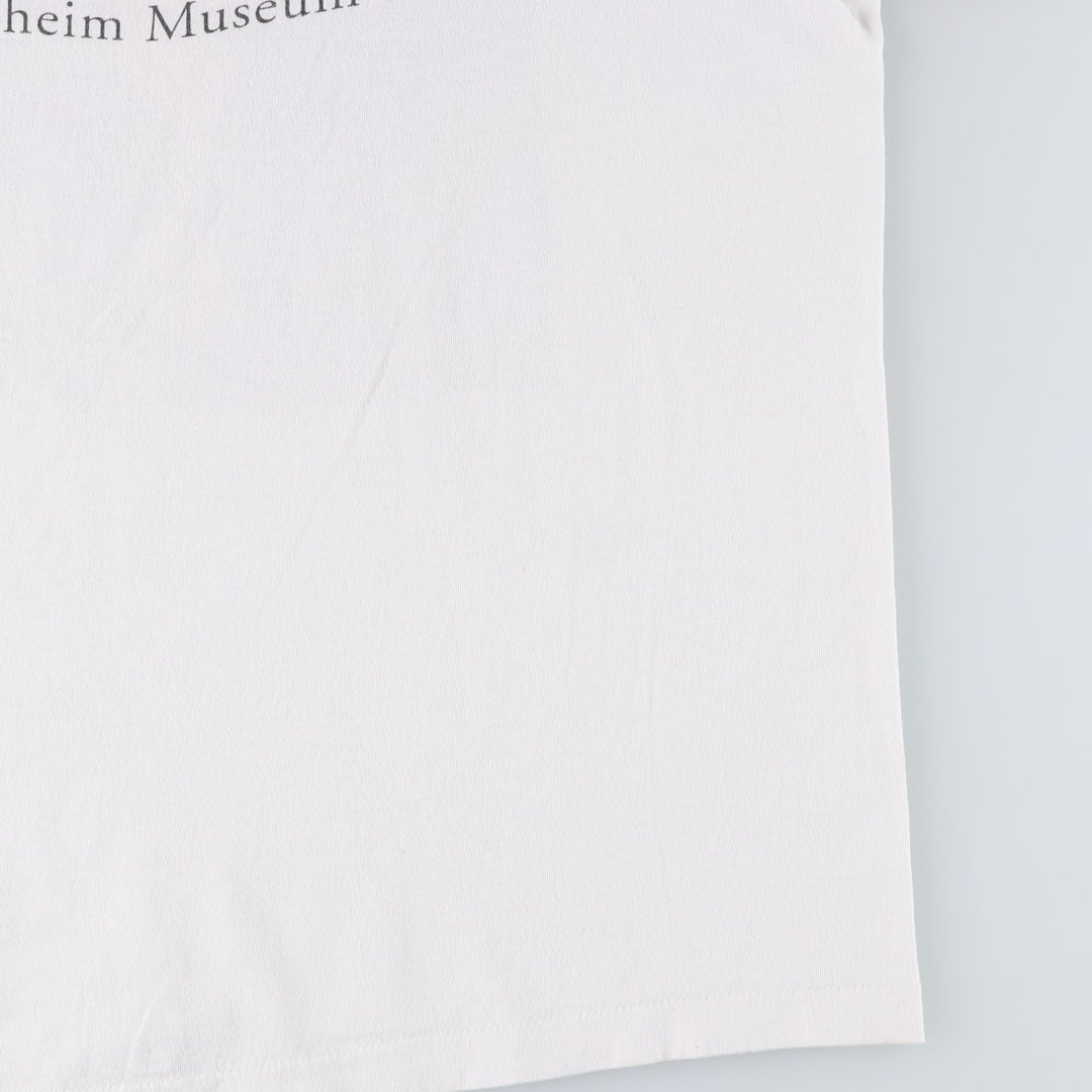~90'S GUGGENHEIM MUSEUM Genpei Akasegawa Art T-shirt, Made in USA, Men's XL equivalent, Vintage cotton white type Vintage Second Hand