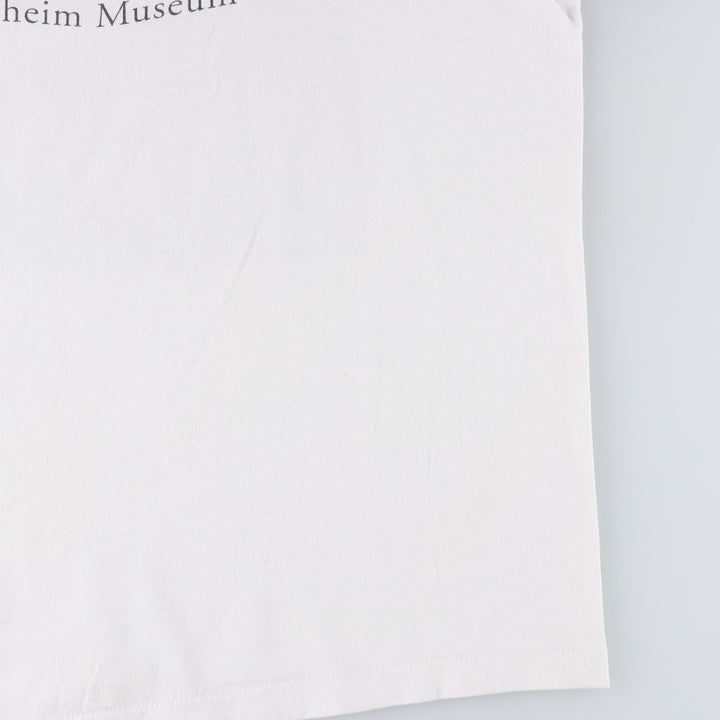 ~90'S GUGGENHEIM MUSEUM Genpei Akasegawa Art T-shirt, Made in USA, Men's XL equivalent, Vintage cotton white type Vintage Second Hand