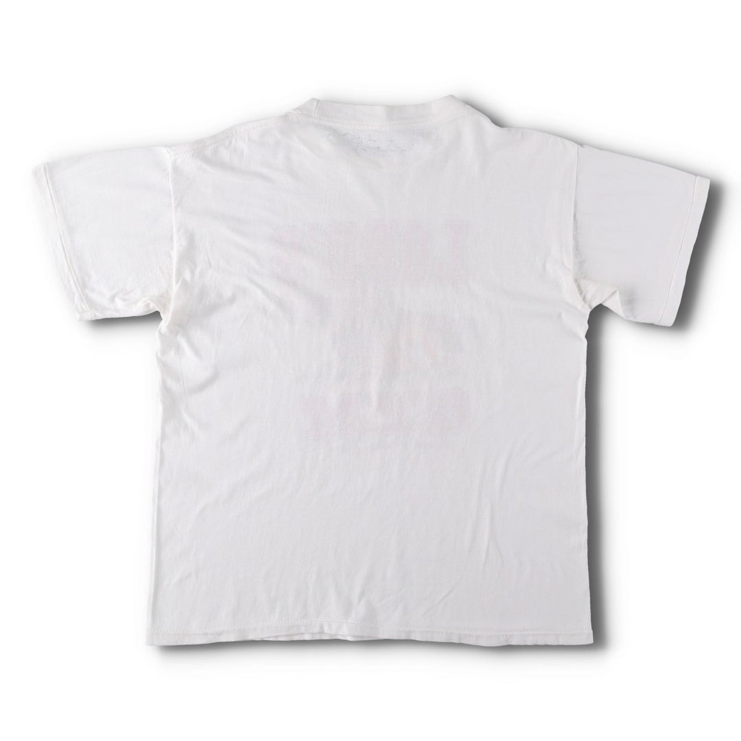 ~90'S LORD'S GYM Message Print T-Shirt, Men's Size M (Equivalent), Vintage unclear white type Vintage Second Hand