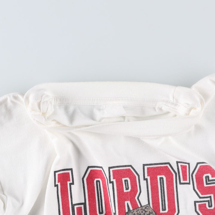 ~90'S LORD'S GYM Message Print T-Shirt, Men's Size M (Equivalent), Vintage unclear white type Vintage Second Hand