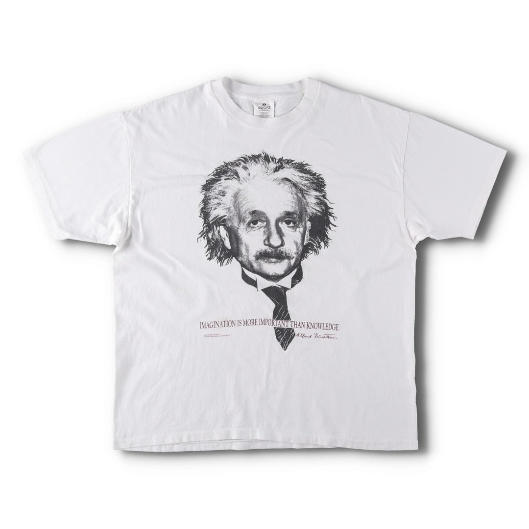 90'S ANDAZIA EINSTEIN Einstein Message T-Shirt, Made in USA, Men's XL equivalent, Vintage cotton white type Vintage Second Hand