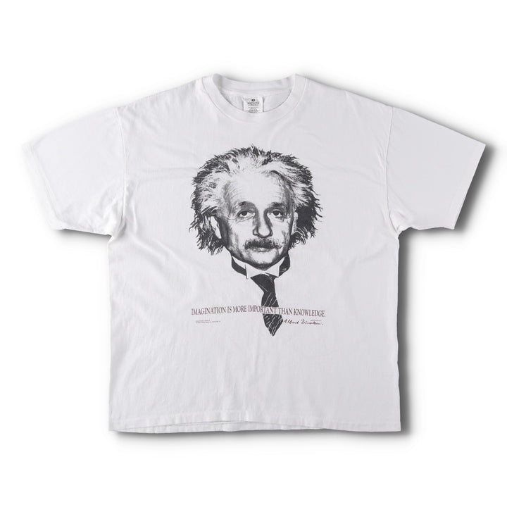 90'S ANDAZIA EINSTEIN Einstein Message T-Shirt, Made in USA, Men's XL equivalent, Vintage cotton white type Vintage Second Hand