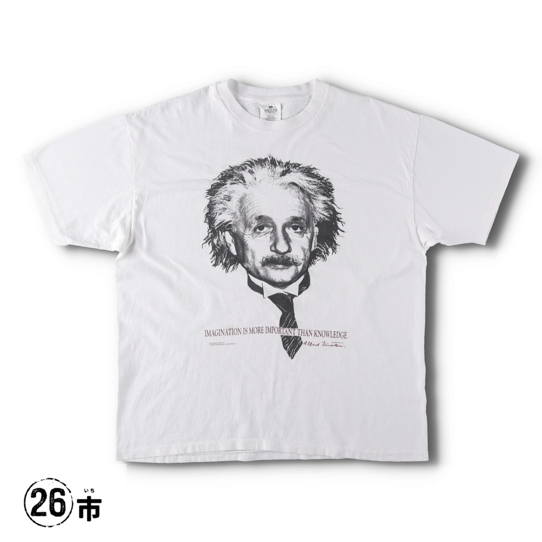 90'S ANDAZIA EINSTEIN Einstein Message T-Shirt, Made in USA, Men's XL equivalent, Vintage cotton white type Vintage Second Hand
