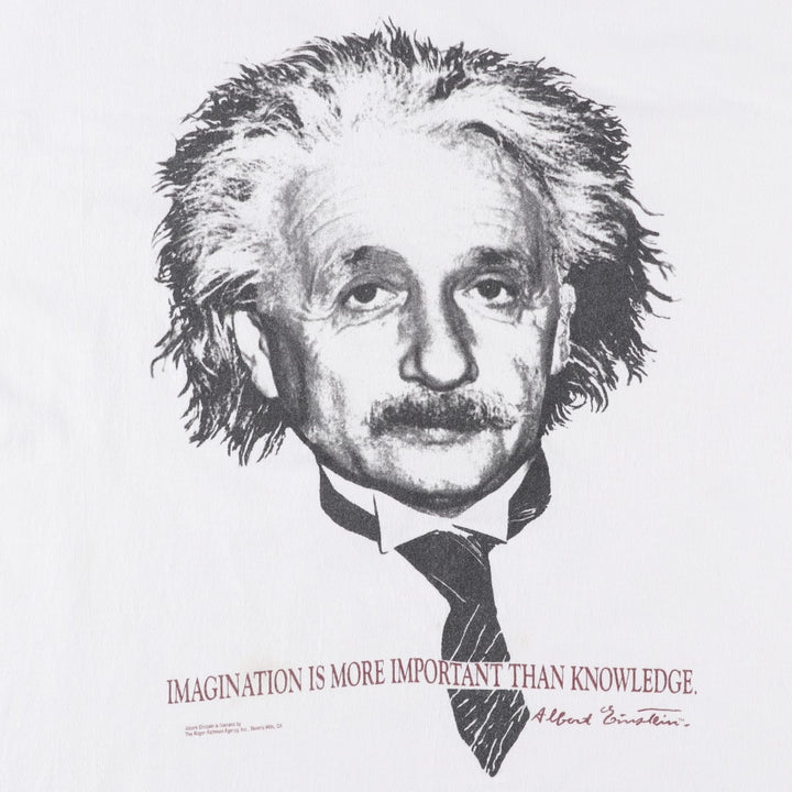 90'S ANDAZIA EINSTEIN Einstein Message T-Shirt, Made in USA, Men's XL equivalent, Vintage cotton white type Vintage Second Hand