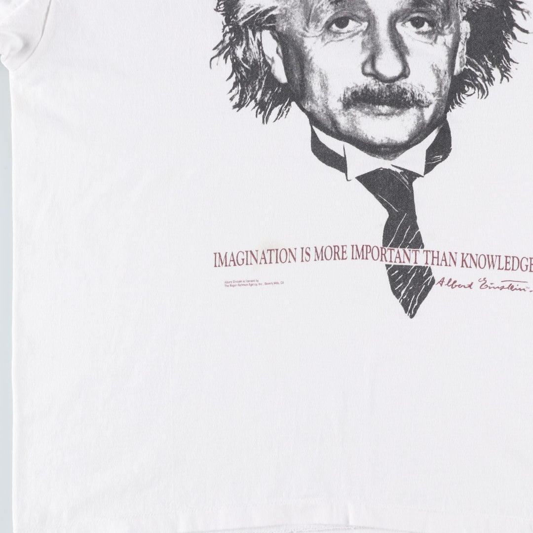 90'S ANDAZIA EINSTEIN Einstein Message T-Shirt, Made in USA, Men's XL equivalent, Vintage cotton white type Vintage Second Hand