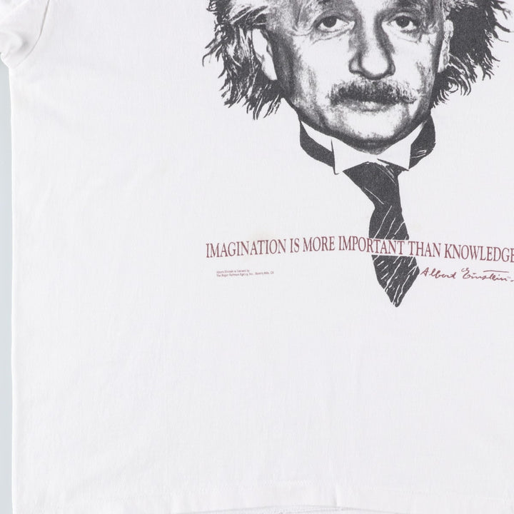 90'S ANDAZIA EINSTEIN Einstein Message T-Shirt, Made in USA, Men's XL equivalent, Vintage cotton white type Vintage Second Hand