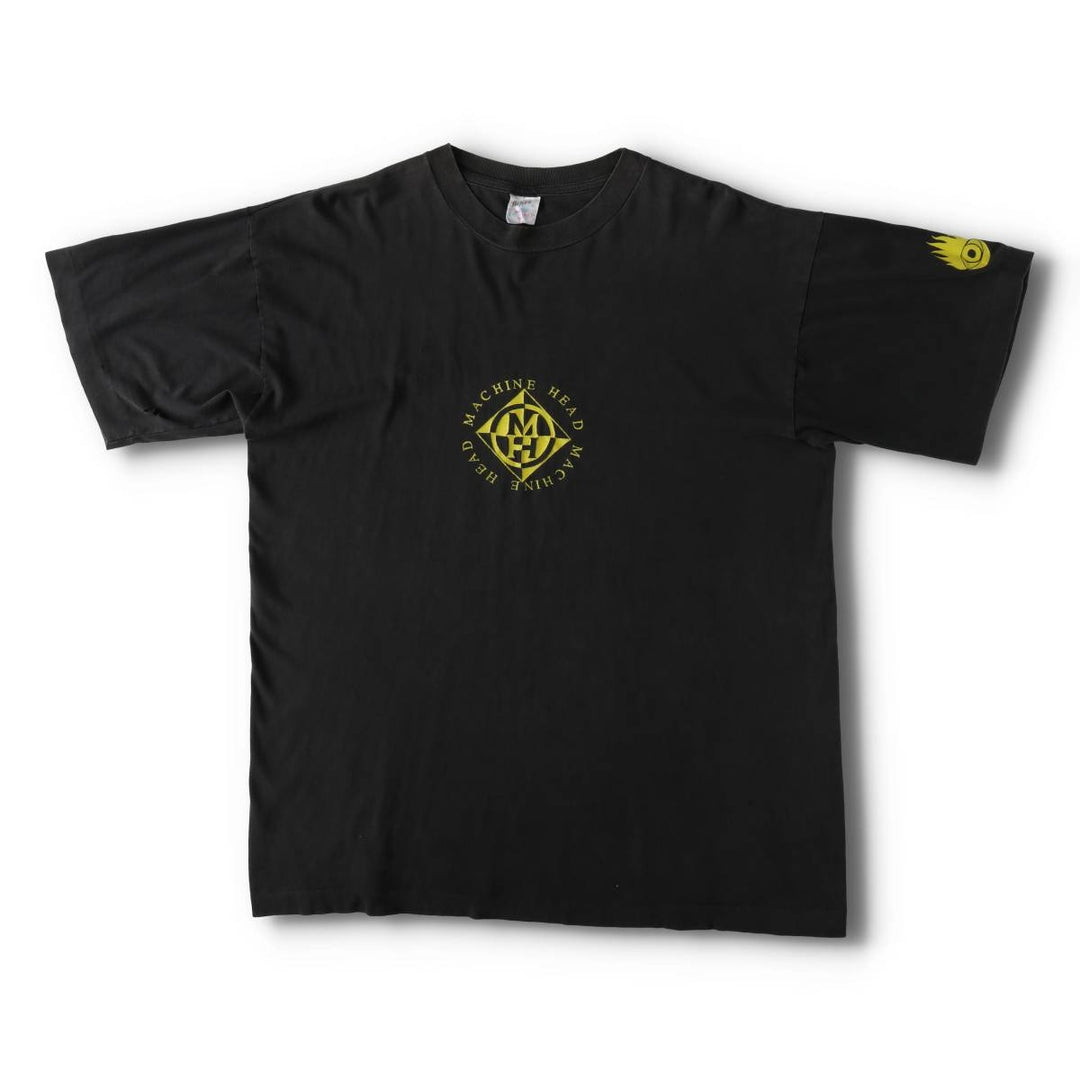 90'S TEXIMP MACHINE HEAD Band T-shirt, Men's XL equivalent, Vintage cotton black type Vintage Second Hand