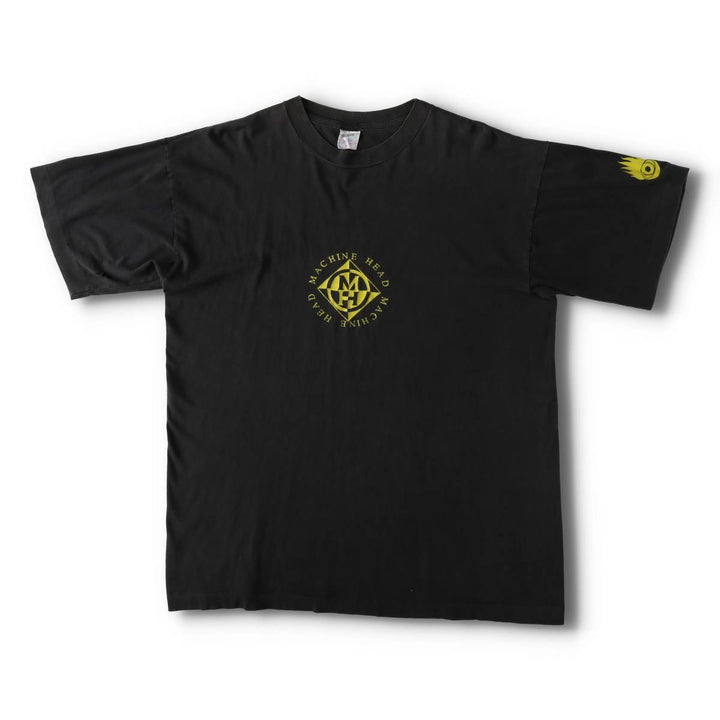 90'S TEXIMP MACHINE HEAD Band T-shirt, Men's XL equivalent, Vintage cotton black type Vintage Second Hand