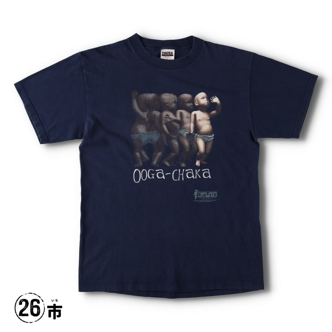 90'S TULTEX Dancing Baby Print T-Shirt, Men's Size L (approx.), Vintage cotton navy blue type Vintage Second Hand