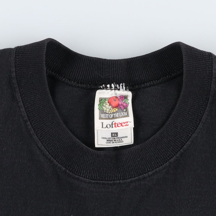 2000'S Fruit of the Loom advertising t-shirt, made in USA, men's size XL (equivalent). cotton black type Vintage Second Hand
