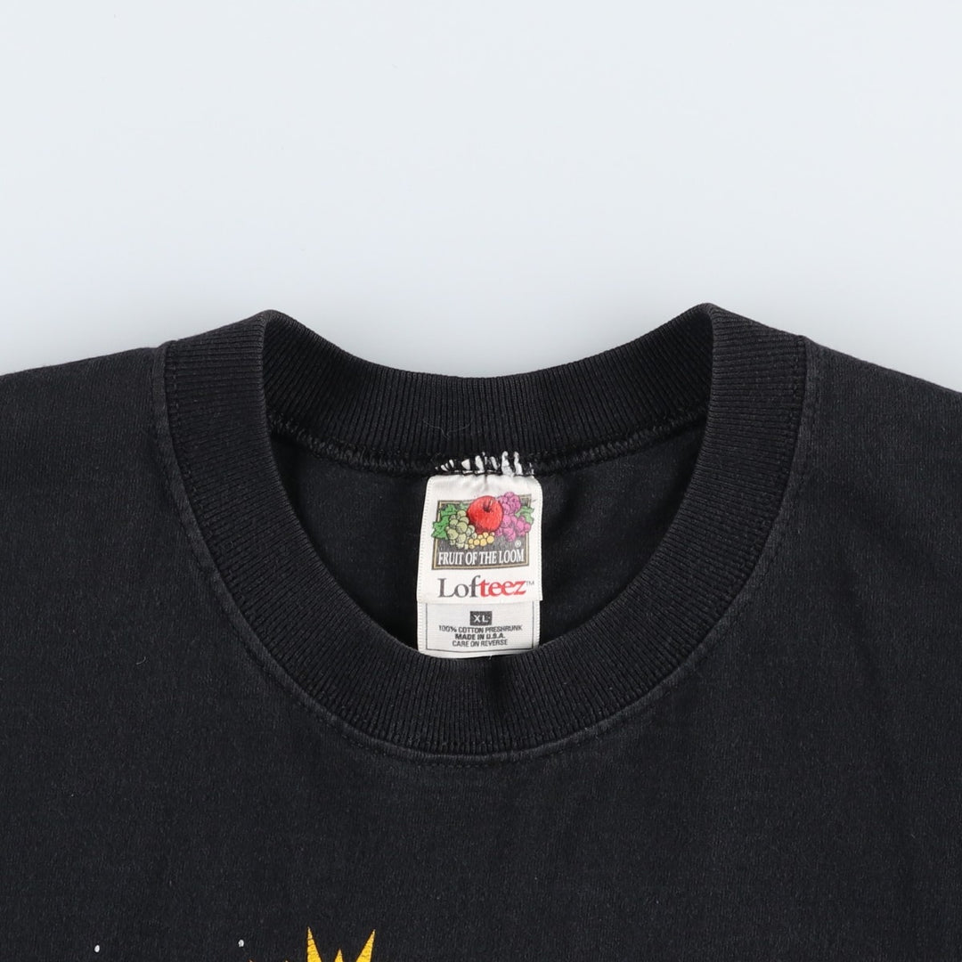 2000'S Fruit of the Loom advertising t-shirt, made in USA, men's size XL (equivalent). cotton black type Vintage Second Hand