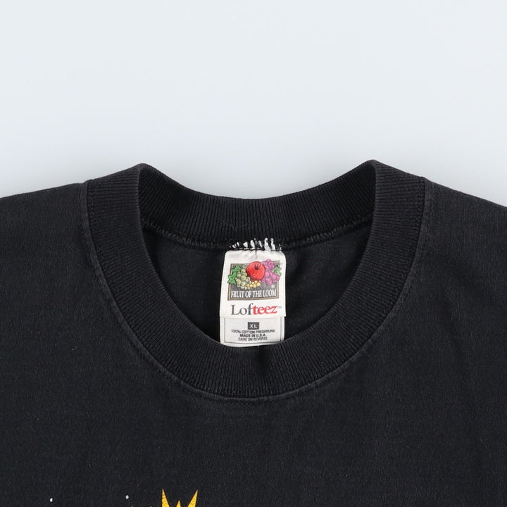 2000'S Fruit of the Loom advertising t-shirt, made in USA, men's size XL (equivalent). cotton black type Vintage Second Hand