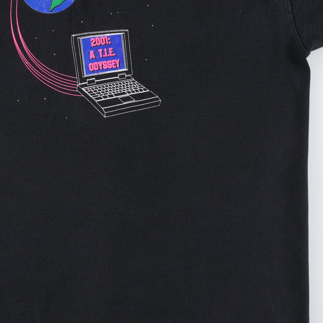 2000'S Fruit of the Loom advertising t-shirt, made in USA, men's size XL (equivalent). cotton black type Vintage Second Hand