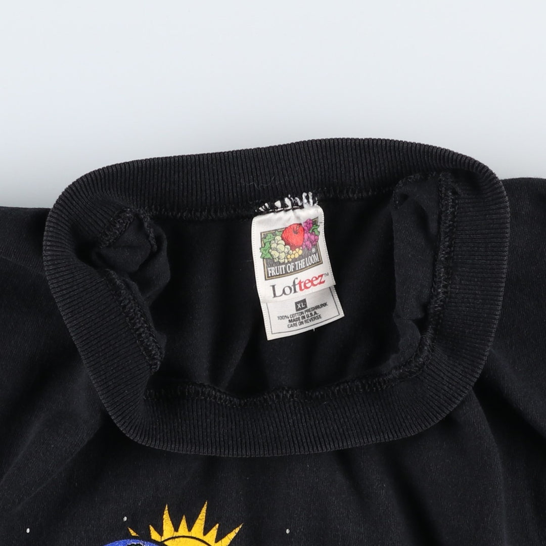 2000'S Fruit of the Loom advertising t-shirt, made in USA, men's size XL (equivalent). cotton black type Vintage Second Hand