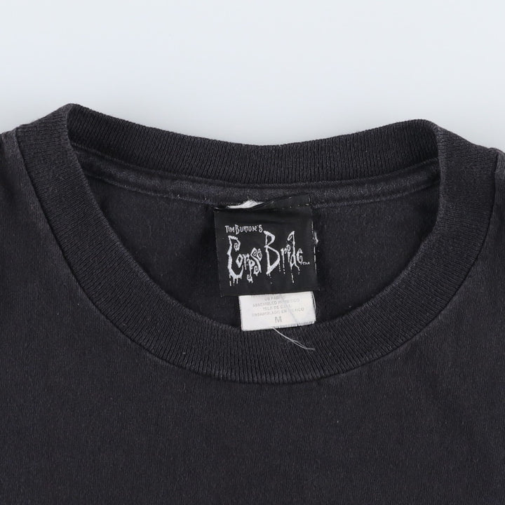 2000'S TIM BURTON'S CORPSE BRIDE Movie T-shirt (Men's size M) cotton black type Vintage Second Hand