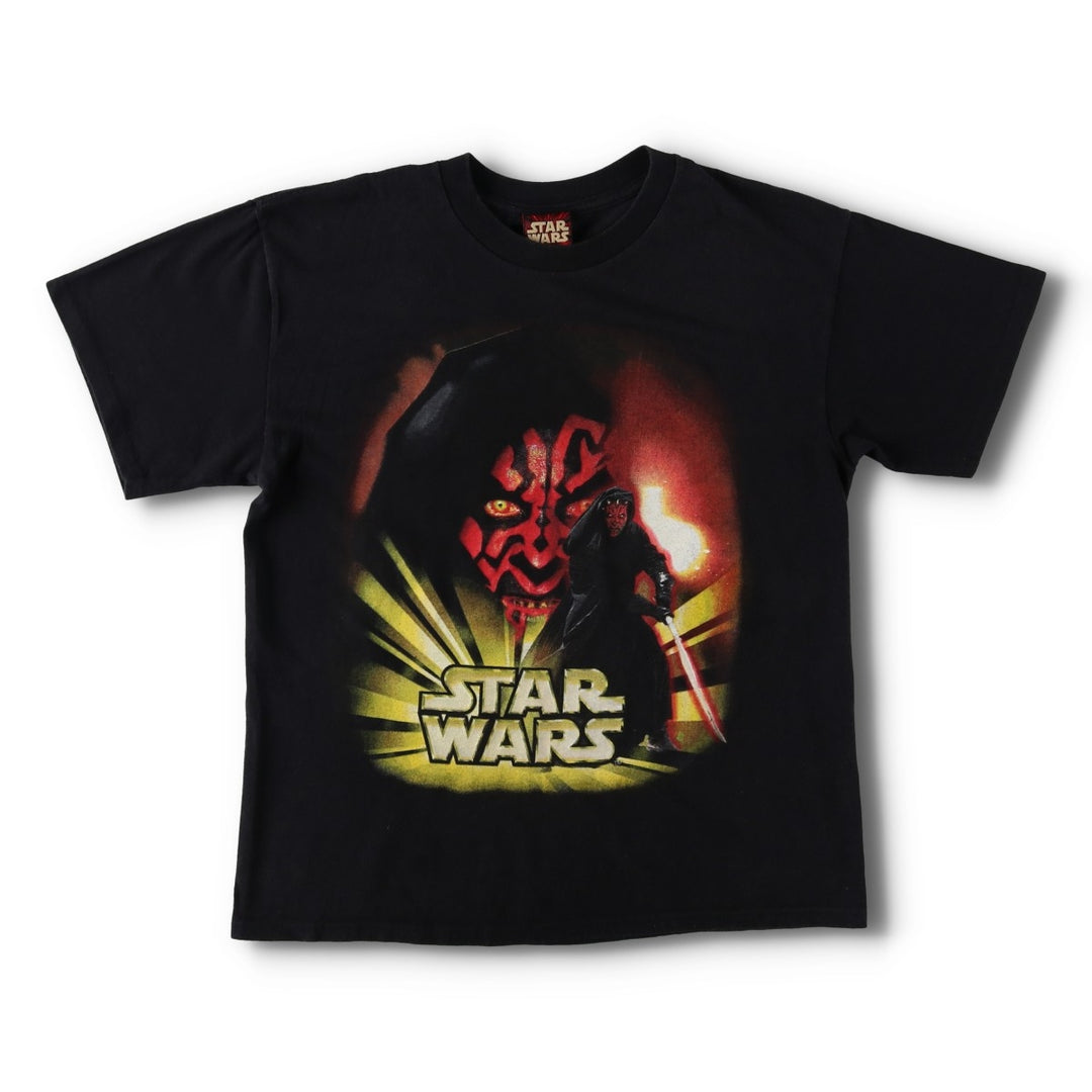 2000'S STAR WARS Darth Maul Movie T-shirt, Men's XL equivalent. cotton black type Vintage Second Hand
