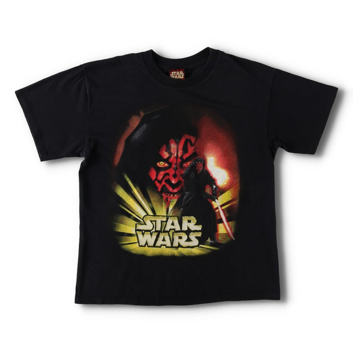 2000'S STAR WARS Darth Maul Movie T-shirt, Men's XL equivalent. cotton black type Vintage Second Hand