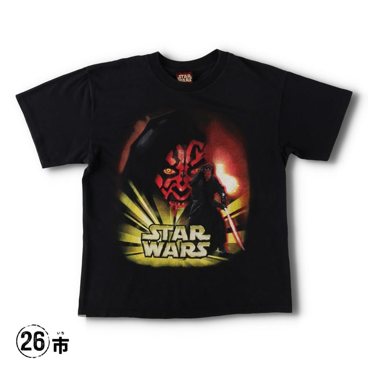 2000'S STAR WARS Darth Maul Movie T-shirt, Men's XL equivalent. cotton black type Vintage Second Hand