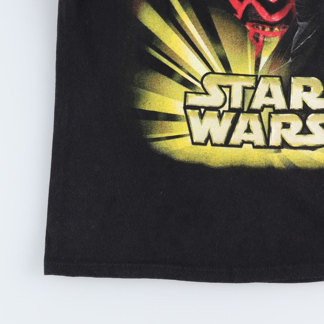 2000'S STAR WARS Darth Maul Movie T-shirt, Men's XL equivalent. cotton black type Vintage Second Hand
