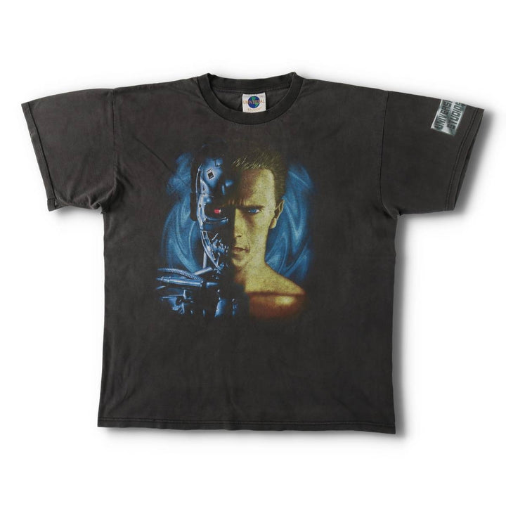 90s-era Universal Studios Terminator 2 movie t-shirt, men's size XL equivalent, vintage. cotton black type Vintage Second Hand