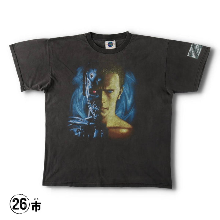 90s-era Universal Studios Terminator 2 movie t-shirt, men's size XL equivalent, vintage. cotton black type Vintage Second Hand