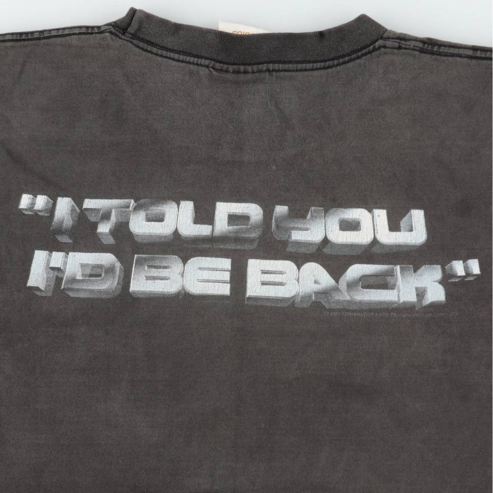 90s-era Universal Studios Terminator 2 movie t-shirt, men's size XL equivalent, vintage. cotton black type Vintage Second Hand