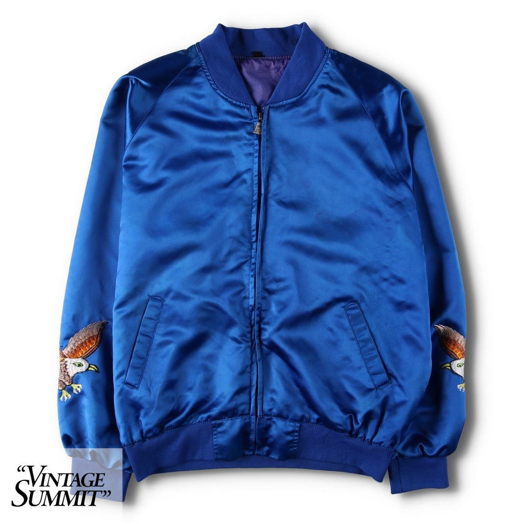80s-90'S Eagle Pattern American Flag Jersey Track Jacket Souvenir Jacket Men's XL equivalent Vintage unclear blue type Vintage Second Hand