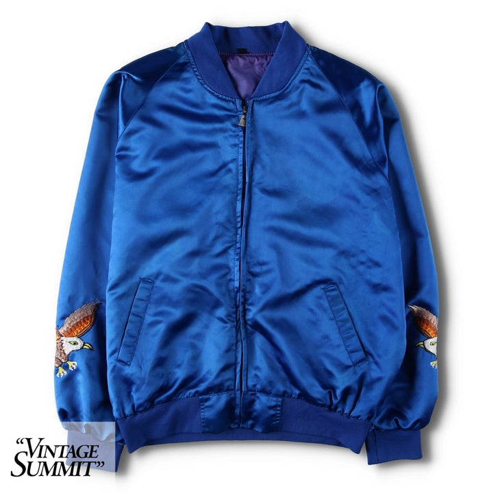 80s-90'S Eagle Pattern American Flag Jersey Track Jacket Souvenir Jacket Men's XL equivalent Vintage unclear blue type Vintage Second Hand
