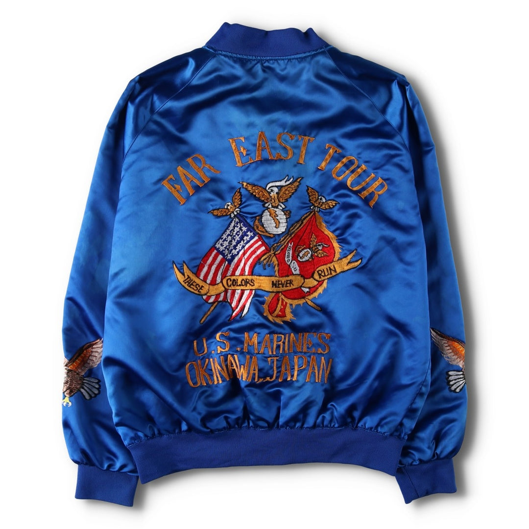 80s-90'S Eagle Pattern American Flag Jersey Track Jacket Souvenir Jacket Men's XL equivalent Vintage unclear blue type Vintage Second Hand