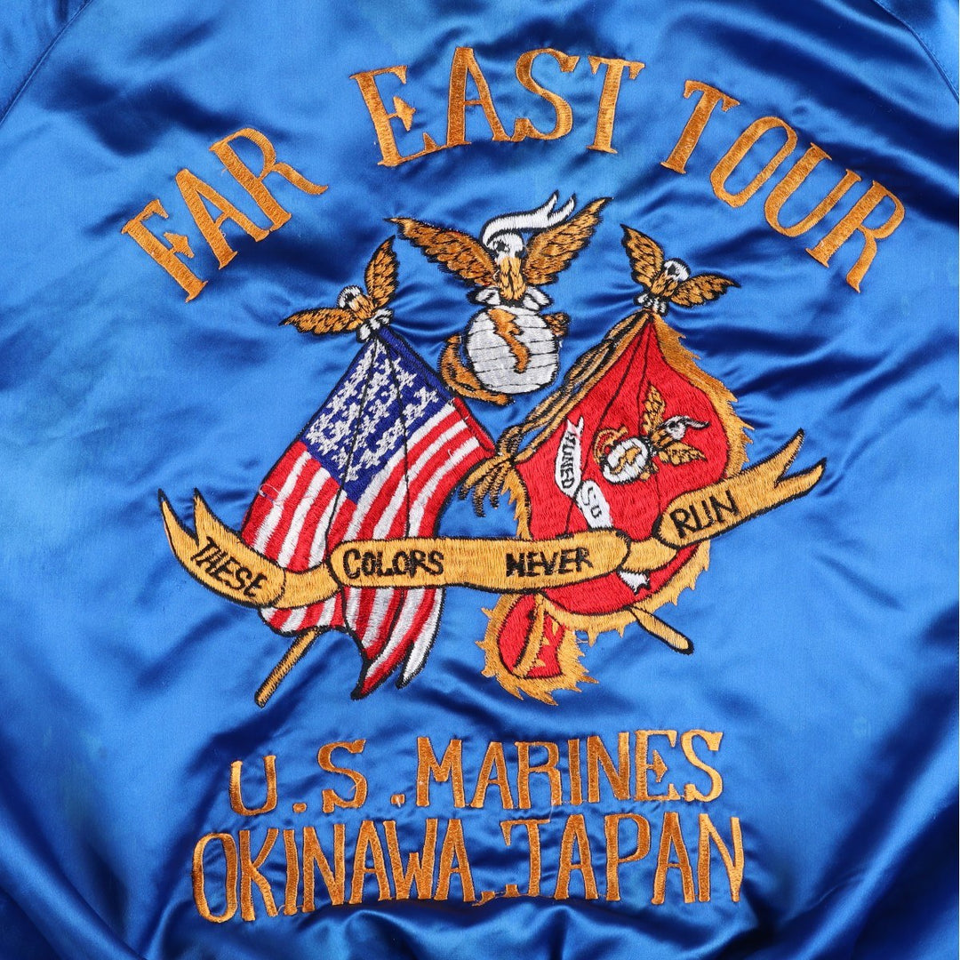 80s-90'S Eagle Pattern American Flag Jersey Track Jacket Souvenir Jacket Men's XL equivalent Vintage unclear blue type Vintage Second Hand