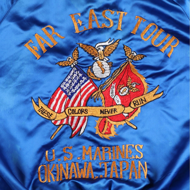 80s-90'S Eagle Pattern American Flag Jersey Track Jacket Souvenir Jacket Men's XL equivalent Vintage unclear blue type Vintage Second Hand