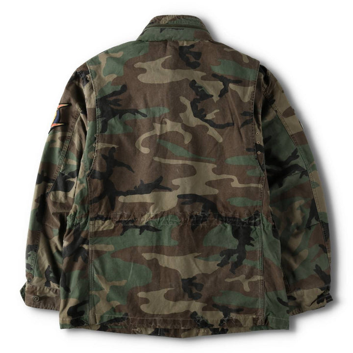 Ralph Lauren POLO by Ralph Lauren Camouflage Pattern Woodland Camo M-65 Type Military Field Jacket, Men's Size L (approx.) cotton Khaki type Vintage Second Hand