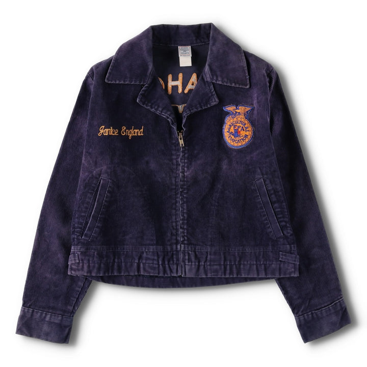 90'S FFA Jacket, Farmer's Corduroy Jacket, Men's Size S (Equivalent), Vintage cotton navy blue type Vintage Second Hand