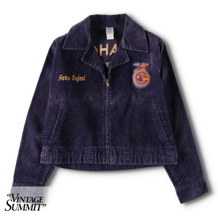 90'S FFA Jacket, Farmer's Corduroy Jacket, Men's Size S (Equivalent), Vintage cotton navy blue type Vintage Second Hand
