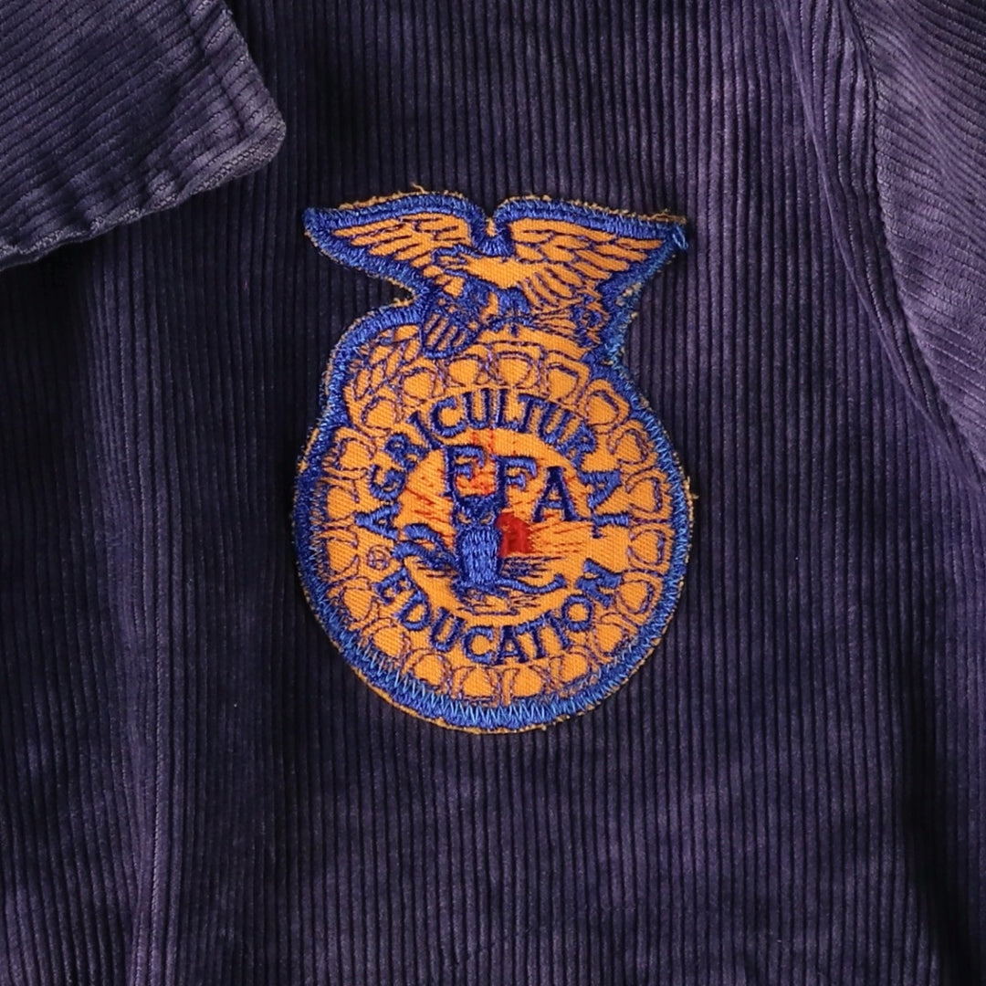 90'S FFA Jacket, Farmer's Corduroy Jacket, Men's Size S (Equivalent), Vintage cotton navy blue type Vintage Second Hand