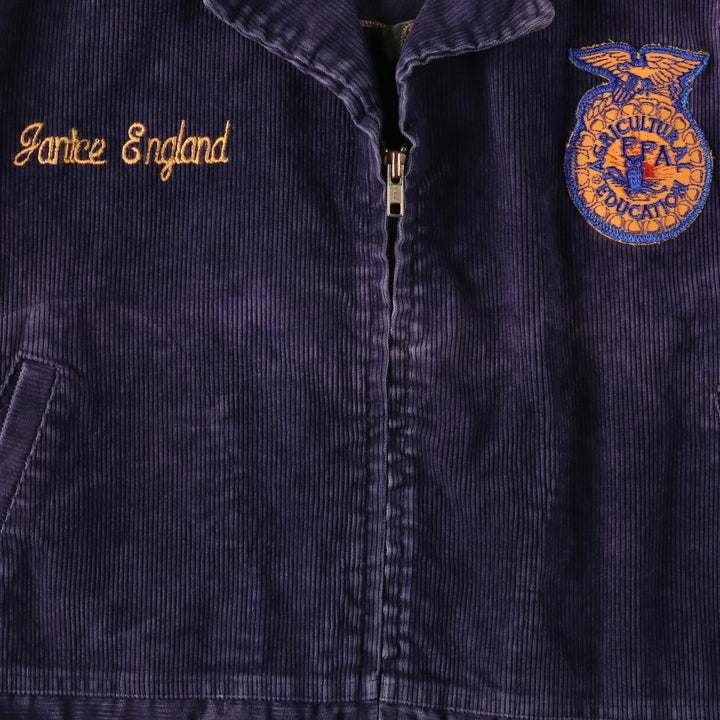 90'S FFA Jacket, Farmer's Corduroy Jacket, Men's Size S (Equivalent), Vintage cotton navy blue type Vintage Second Hand