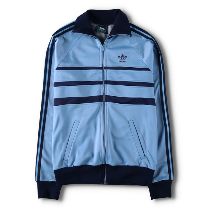 Vintage 70s-80'S Adidas track jacket, size M, men's polyester Blue type light blue Vintage Second Hand