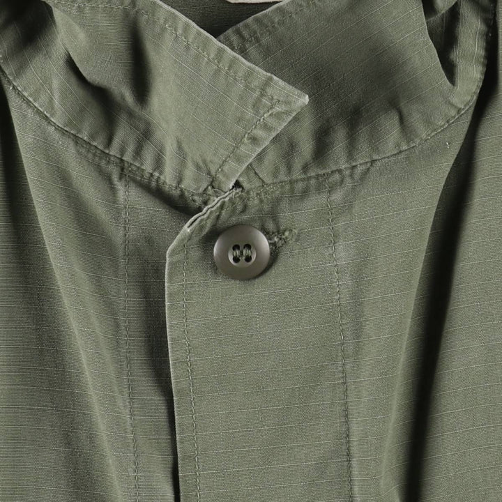 1960'S US Military Issue Jungle Fatigue Ripstop Military Jacket, Made in USA, Large-Short (Equivalent to Men's Size L) unclear Khaki type Vintage Second Hand